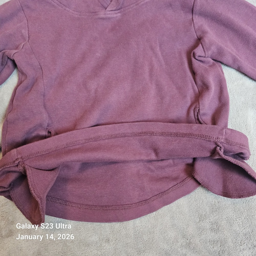 Kate Quinn Kids 5Y Plum Organic Cotton Pullover Hoodie - Picture 4 of 5
